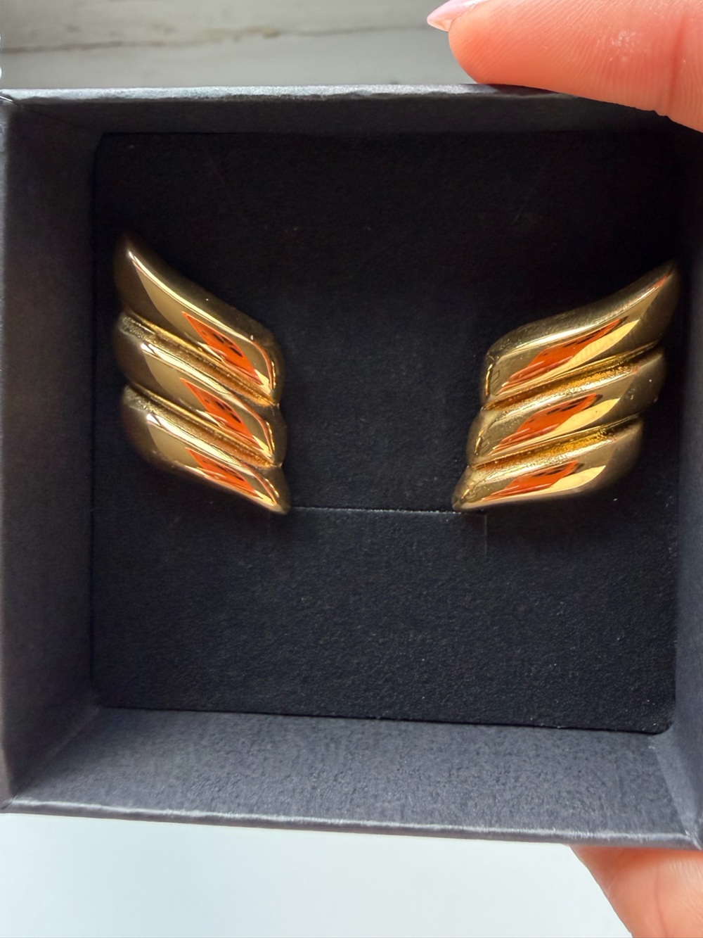Gold-Tone Sculpted Wing Drop Earrings — Women Jewelry Earrings